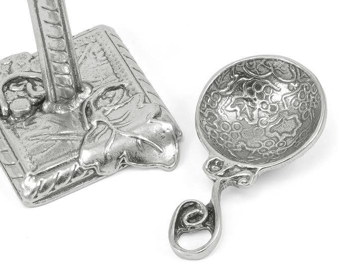 Crosby & Taylor Vineyard Pewter Measuring Spoon Set on Pewter Display Post