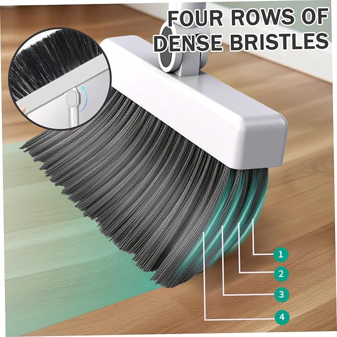 3-in-1 Broom with Dustpan Combo Set Foldable and Rotating Broom and Dustpan Set with Long Handle for Home Office School Dorm with Combo Sets.