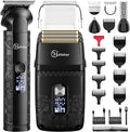Hatteker Professional Hair Clipper Electric Razor Foil Shavers for Men Body Nose Ear Hair Grooming Kit with Triple Blades Cordless Waterproof