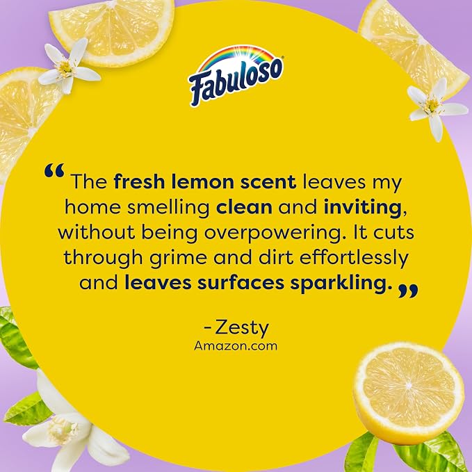 Fabuloso Multi-Purpose Cleaner 2X Concentrated, Refreshing Lemon- 56 fl oz(Pack of 6)