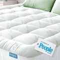 Niagara Sleep Solution Ultra Soft Queen Size Mattress Topper - Rayon Derived from Bamboo Pillow Top Mattress Pad for Back Pain Relief - Naturally Cooling for Hot Sleepers, Green