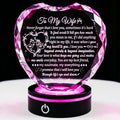 Arikyrist Crystal Heart Gifts for Wife from Husband with Colorful LED Base, Romantic Anniversary Wedding Gift Ideas to My Wife, Glass I Love You Keepsakes for Her