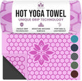 Clever Yoga Hot Yoga Mat Towel – Non-Slip Grip for Hot Yoga, Sweat Absorbent, Honeycomb Silicone Grip, Stays Flat – Ideal for Pilates, Travel, Washable & Lightweight - Lilac