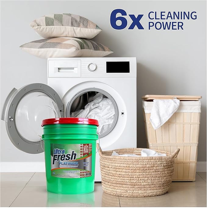Ultra Fresh Liquid Laundry Detergent Washing Soap, 3X Platinum, 5 Gal, Mango Twist - Concentrated Stain Remover and Odor Eliminator for HE and All Machine Types, Clothes, and Fabrics