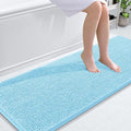 OLANLY Bathroom Runner Rugs 59x24, Soft Absorbent Chenille Bath Rugs, Rubber Backing Quick Dry, Machine Washable Long Bath Mats for Bathroom Floor, Tub and Shower, Home Decor Accessories, Sky Blue