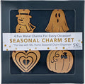 SKL Home Seasonal Charm Set, 4 Metal Holiday Attachments for Seasonal Soap/Lotion Dispenser, Warm Gold