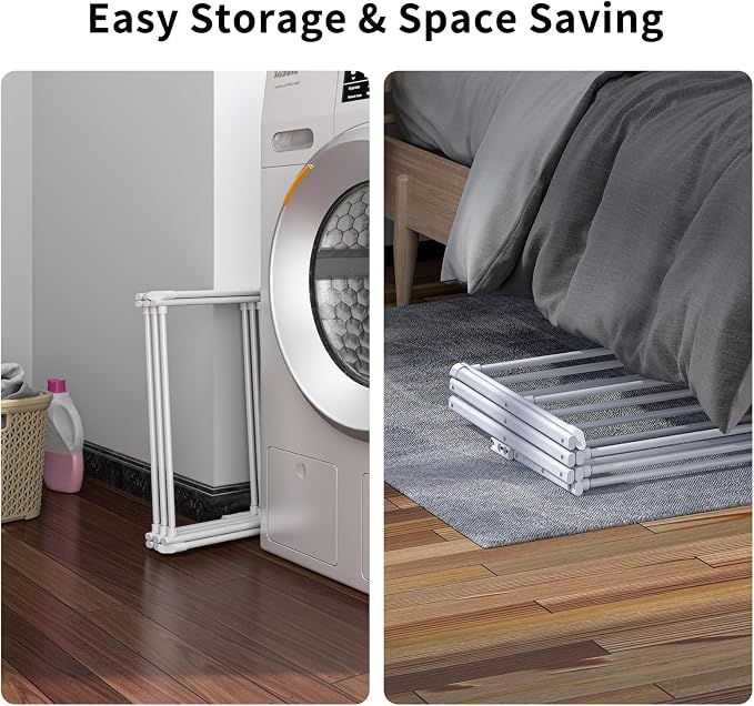 3 Tier Clothes Drying Rack, Foldable Drying Rack Clothing,Indoor & Outdoor Laundry Rack for Drying Clothes,Space-Saving Design,Small Collapsible Portable Dryer Racks for Laundry,Pure White