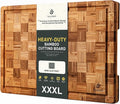 XXX Large Bamboo Cutting Board with Non Slip Feet and Over Sink Butcher Block Chopping Board Nice Solid Thick Wooden Juice Groove Huge Big XXl xlarge Best Hardwood Kitchen Counter Organic