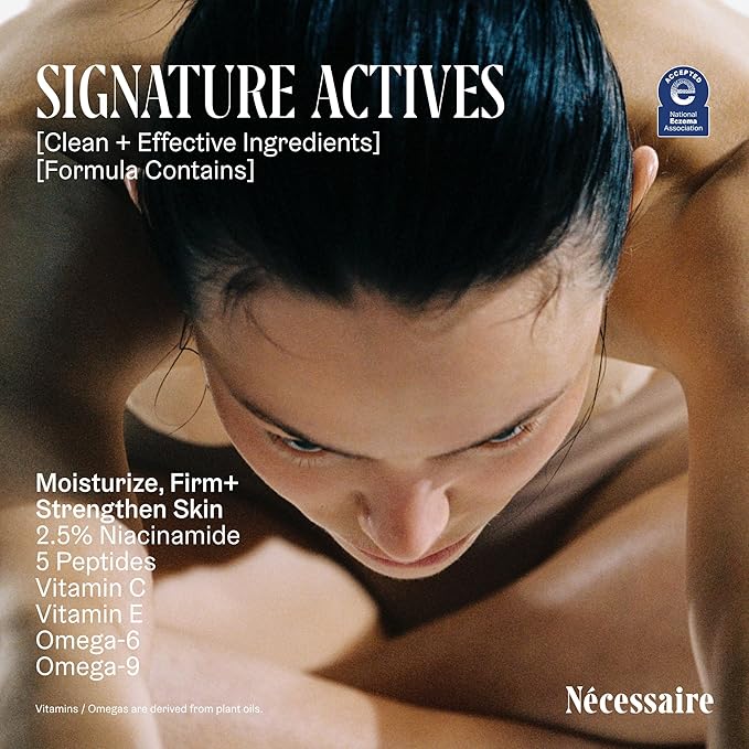 Nécessaire The Body Lotion - Fragrance-Free - Multi-Peptide Moisturizer - Firming Body Lotion for Women + Men. 2.5% Niacinamide. Non-Comedogenic + Hypoallergenic for Sensitive Skin – 450ml/15.2 fl oz