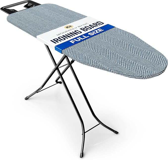 Ironing Board Full Size, Heavy Duty Height Adjustable Iron Rest, Cover Pad