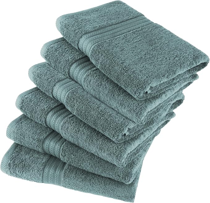 HERCULEAN Large Bath Towels 24 x 50 Pack of 6 | Quick Dry and Highly Absorbent | 100% Cotton Terry Towels for Bathroom - Perfect for Shower - Pool and Spa - Luxury Soft Towels - Duck Egg