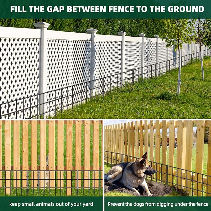 42.5ft(L) x 13in(H) Animal Barrier Fence, 30 Panels No Dig Garden Fence for Dog Rabbit, Rustproof Anti Digging Barrier, Garden Edging Border Ground Defense for Outdoor, Yard, Patio