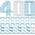 Bokon 400 Pcs Handle Grip Nail Brush Bulk Hand Fingernail Scrub Cleaning Brushes for Toes and Nails Cleaner, Pedicure Scrubbing Tool Kit for Men and Women(Blue and White)