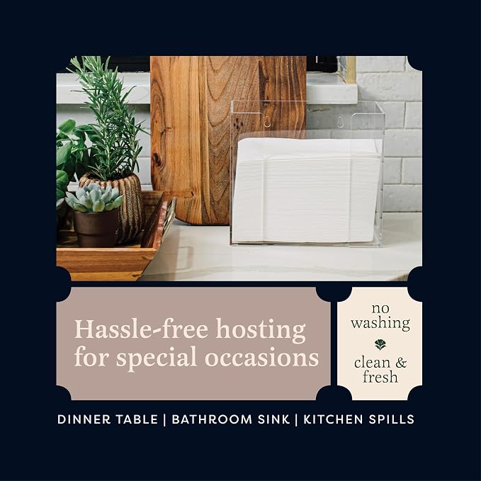 400 Pack Disposable Guest Towels for Bathroom, Linen-Feel Hand Towels | Thick and Absorbent Cloth-Like Paper Napkins, Made in USA, White, 12x17 in, for Parties, Weddings, Events, Guest Bathrooms