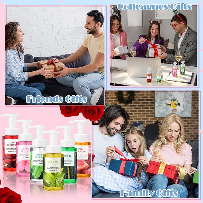 6 Pack Spring Foaming Hand Soap with Pump Care Moisturizing Liquid Gentle Foam Hand Wash Mother's Day Appreciation Gifts Bulk for Kitchen Bathroom Gifts for Teacher Nurse Doctor Employee, 8.75 Fl. oz