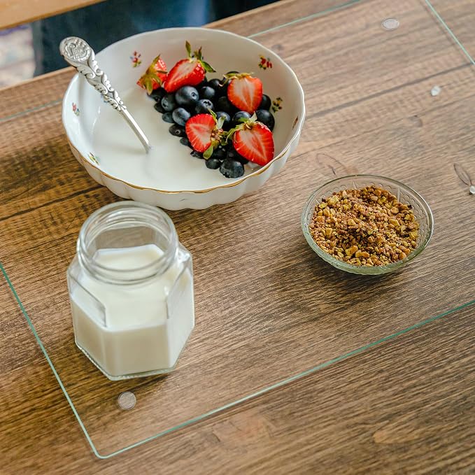 Mymonfif Tempered Glass Cutting Board for Kitchen, Clear Glass Board for Countertop, with Non-Slip Feet, Heat Resistant, Extra Large Size 18x24" 1Pcs