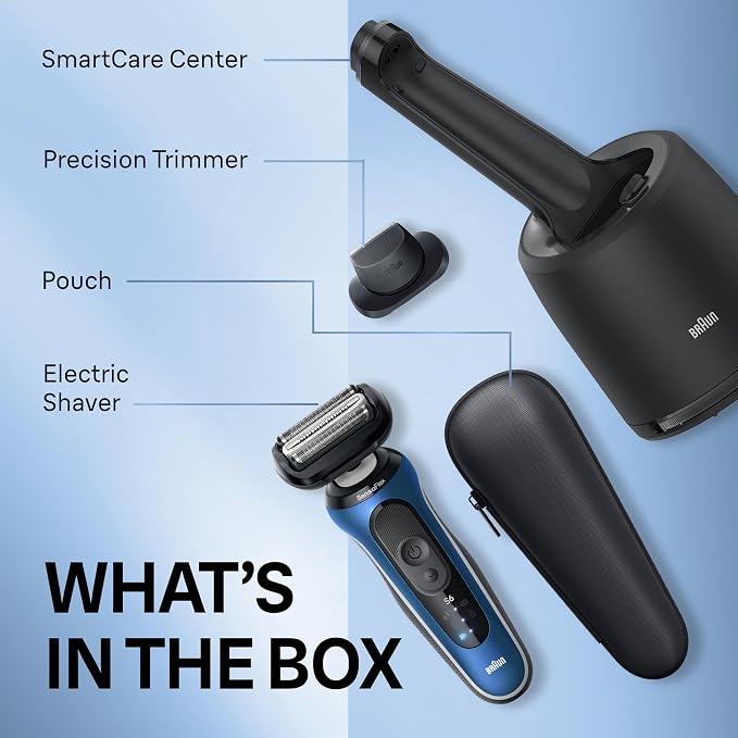 Braun Electric Shaver for Men, Series 6 6172cc, Wet & Dry Shave, Shaving Kit with SmartCare Center and Precision Trimmer