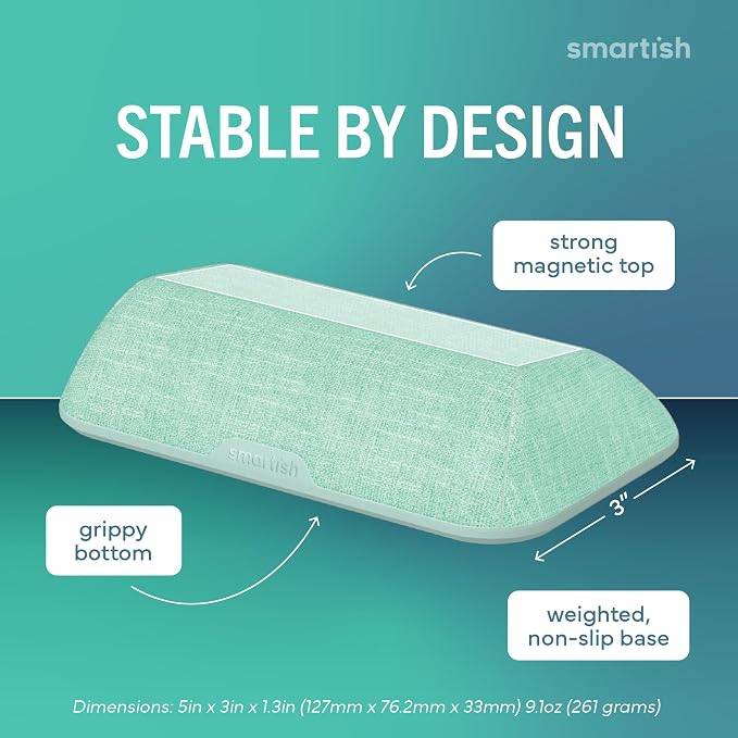 Smartish® Magnetic Cord Holder - Bigger Cable Wrangler Organizer with Magnet Clips for Charger Management on Desktop, Nightstand - Holds 6+ Cables - Teal Me More