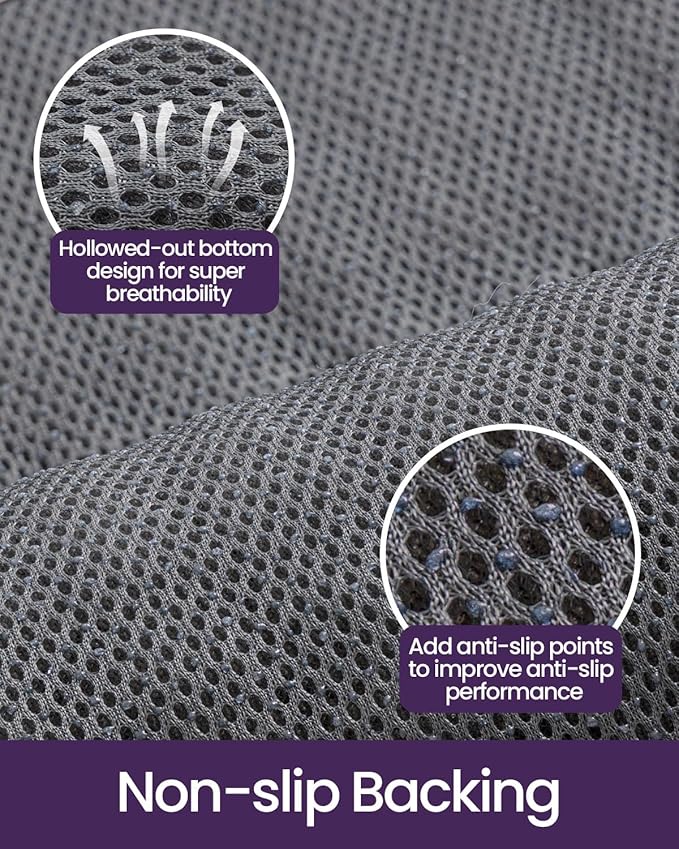 DEXI Bathroom Rugs 30x17, Non Slip Washable Bath Mat, Luxury Chenille Super Absorbent Ultra Thick Bathmats for Shower Floor, Plush Fluffy Shaggy Carpet for Tub, Light Grey