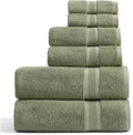Springtree Home Luxury Bamboo Rayon Bath Towel Set | 6-Piece Set | Lily Pad | 35% Bamboo Rayon - 65% Zero Twist Cotton | Absorbent Quick-Dry Towels for Bathroom | Ultra Soft | OEKO-TEX Standard 100