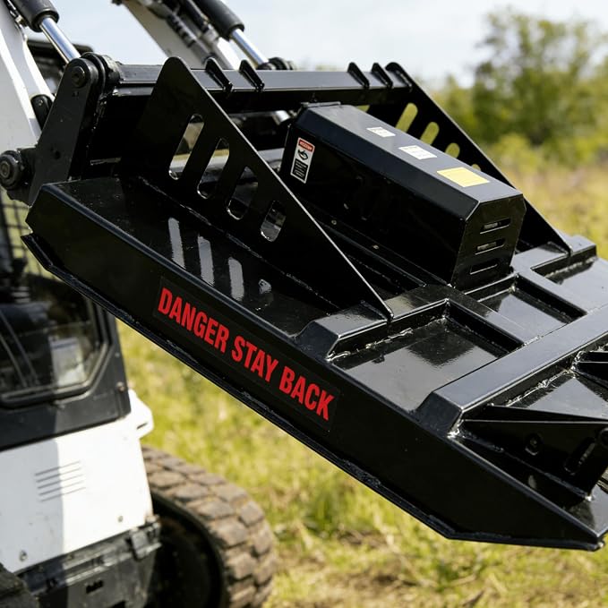 LANDY 72 Inches Skid Steer Hydraulic Heavy Duty Brush Mower Cutter | Fit Universal Mount Plate USA Stock Built-in Stump Jumper 15-20 GPM 64" Effective Cutting Width