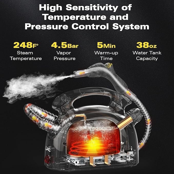 Waitbird Steam Cleaner, High Pressure Steam Cleaner For Home, Handheld Steamer For Cleaning With 21 Accessories,248 °F High Temperature,Suitable for Grout,Floor,Sofas,Upholstery,Window,Tiles,Toilets