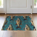 2'x3' Washable Area Rug Bass Trophy Catch Vintage Lure Spotted Tackle Motif Fish Fishing Refined Non-Slip Low Profile for Hallway, Study Room, Playroom