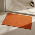 Triohero Bathroom Rugs Non Slip Washable, Super Absorbent Thin Bath Mat Small Quick Dry Low Pile Bathroom Rug, Orange 20"x30"
