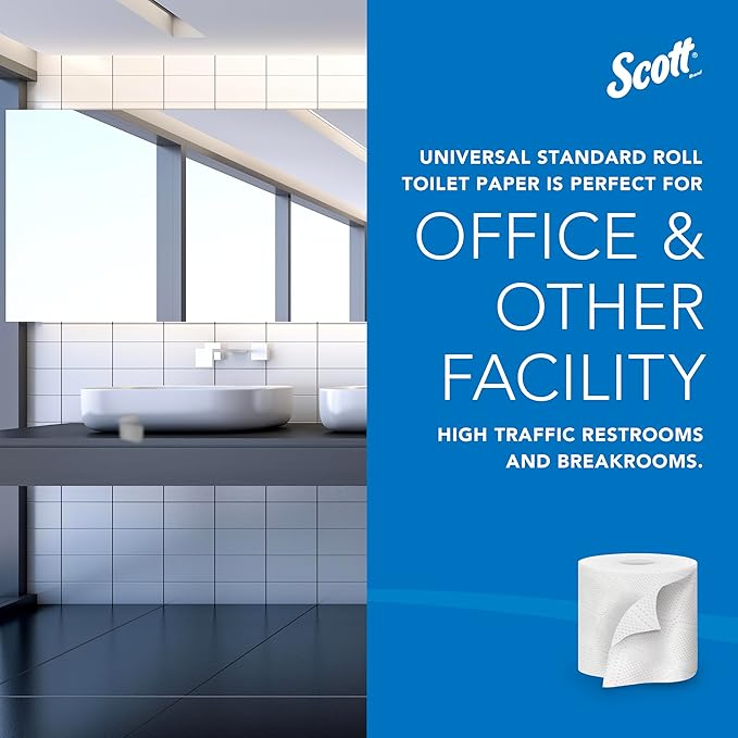 Scott Professional Standard Roll Toilet Paper, Bulk (04460), 2-Ply, Elevated Design, White, Individually Wrapped (80 Rolls of 550 Sheets, 44,000 Sheet Total)