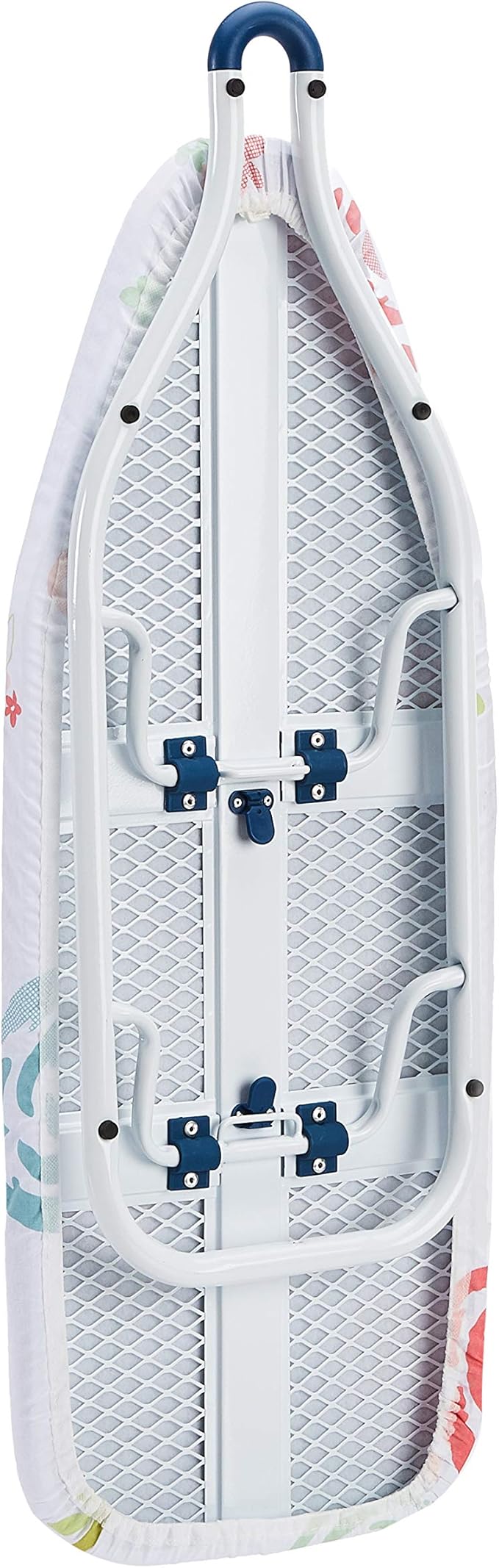 Amazon Basics Foldable Space Saving Ironing Board Tabletop with Non-Slip Feet, 77x29 cm, White, Floral