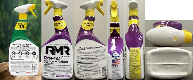 RMR Brands DIY Mold & Stain Remover Bundle, Complete Mold Killer & Mildew Prevention Kit, Disinfectant Spray, Includes 2-32 fluid ounce Bottles