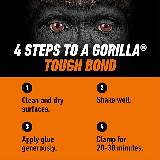 Gorilla Ultimate Waterproof Wood Glue, Natural Wood Color, 8 Ounce (Pack of 1) - Waterproof for Indoor or Outdoor Projects and Repairs