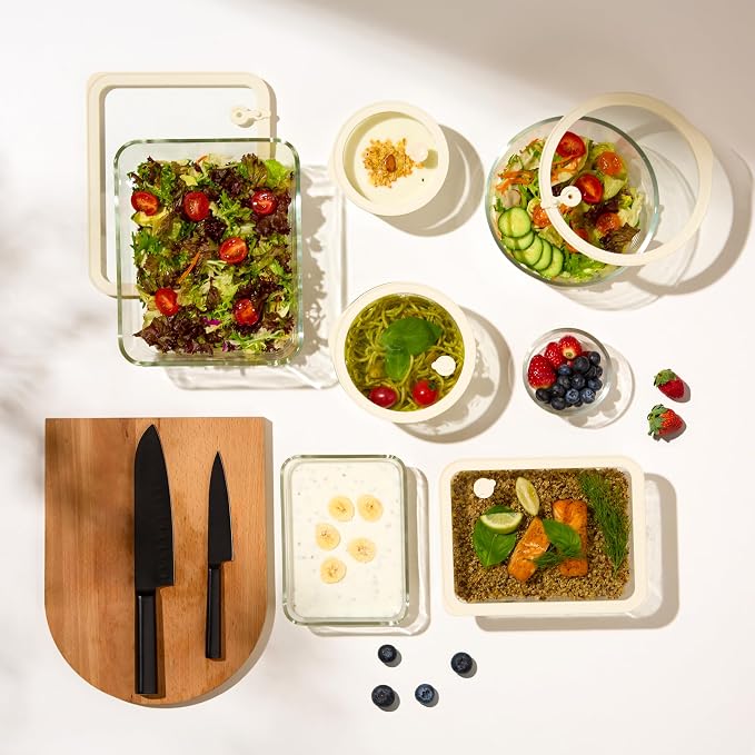 Non-Toxic Glass Storage Container Set, Borosilicate Glass, Tempered Glass Lids, Baking Pan, Airtight, Vented, Microwave, Oven & Dishwasher Safe, (Rectangular, Set of 3)