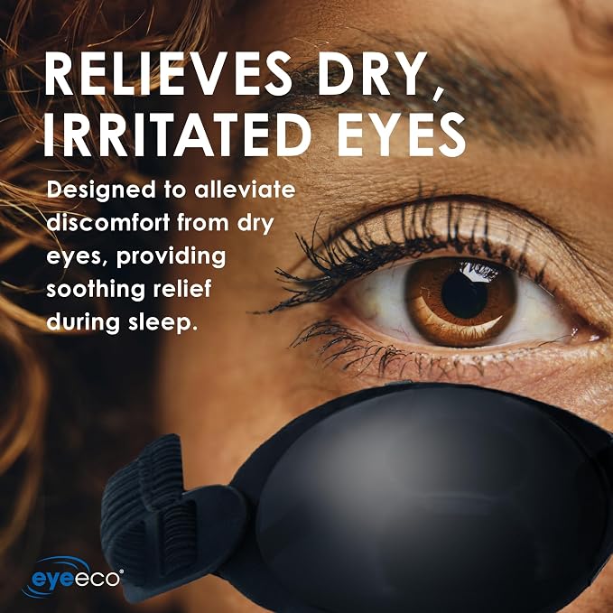 Onyix Silicone Hydrating Sleep Mask, Black | Adjustable, Medical Grade Silicone Mask for Nighttime Dry Eye Relief and Hydration