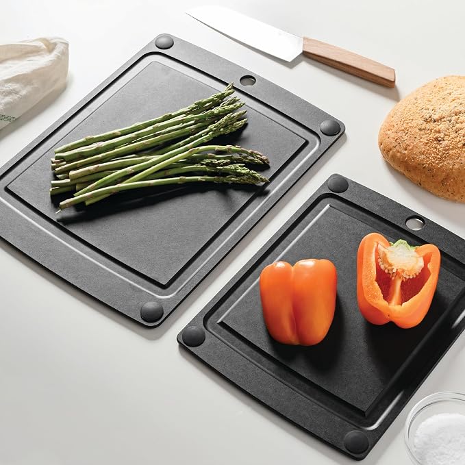 Epicurean All-In-One Cutting Board with Non-Slip Feet and Juice Groove - Non-toxic, Dishwasher Safe, Made in the USA, 11.5" x 9", Slate