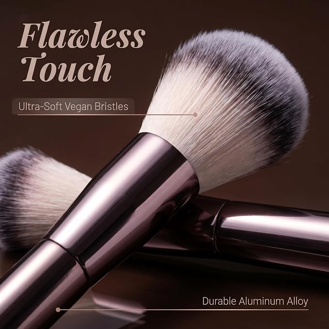 Makeup Brushes BS-MALL Professional Makeup Brush with Travel Case, Includes Foundation, Powder, Concealer, Lip & Eyeshadow Brushes for Daily Use & Versatile Occasions All-aluminum tube