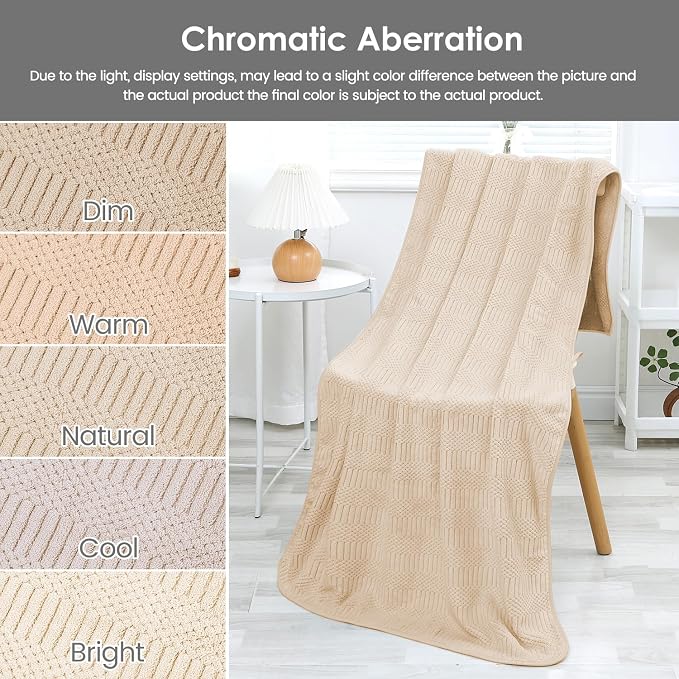 JML Microfiber Bath Towels, Camel, 30" x 60", Set of 2 | Hanging Hook, Lint Free, Oversized, Soft, Super Absorbent, Fast Drying, Use for Sport, Fitness, Yoga, Diamond Cross Grid