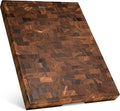 SHUMARU XXXL End Grain Cutting Board 24 x 18 x 2 Inch Thick, Premium Exotic Heartwood Butcher Block, Knife-Friendly Wood Chopping Block with Juice Groove, Non-Slip Feet & Side Handles