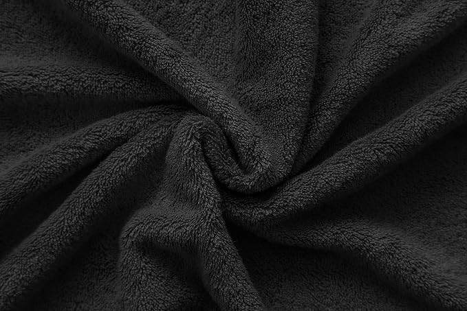 Cotton Paradise 100% Cotton Turkish Towel Set, Soft Absorbent Quick Dry, 4 Piece Bath Towel Set, Coal Black