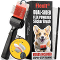 FlexIt Home - Flexible Slicker Brush for Dogs (Single, Firm Flex) | Dog Grooming Brush for Poodles, Golden Doodles, Huskies, Retrievers, and Labradoodles | 3-in-1 System & Video Trainings