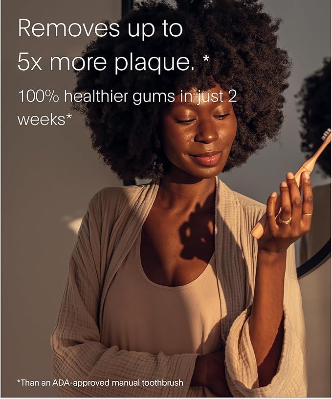 SURI Recyclable Plant-Based, Electric Toothbrush Heads - Long Lasting Replacement Heads | Compatible Only Sonic Electric Toothbrush - Sunset Bloom, Pack of 3