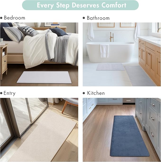 Madison Park Signature Marshmallow Bathroom Rug Non Slip, Luxrurious Plush Bath Mat, Absorbent, Quick Dry, Spa Design Bath Room Décor, 20x24, Seafoam