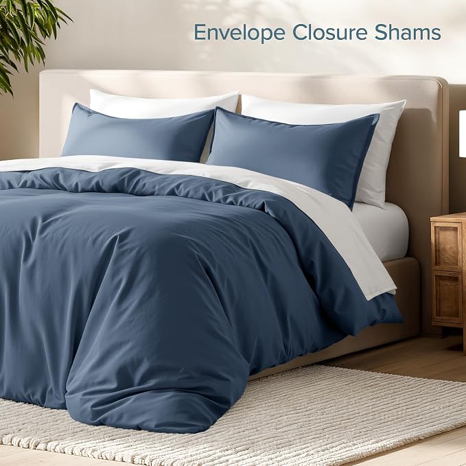Bare Home Bedding Duvet Cover California King Size - Premium 1800 Super Soft Collection - Lightweight, Cooling - Soft Breathable Bedding Duvet Cover (Cal King, Bering Sea)