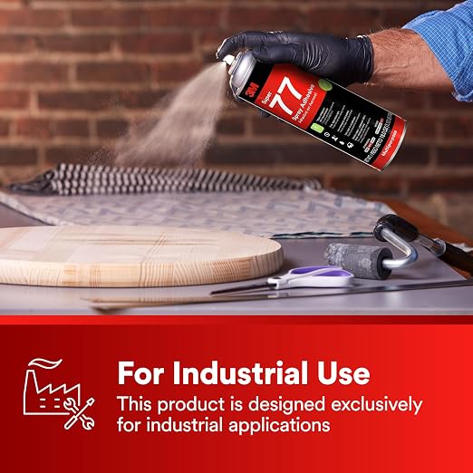 3M Super 77 Multipurpose Spray Adhesive, Low VOC, Bonds Paper, Corrugated Board, Fabric, Foam, Wood, Clear Glue, 24 floz (Net Wt 18.0 oz), 1 Can