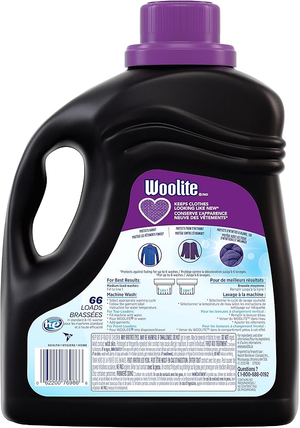 Woolite Darks, Laundry Detergent, Mega Value Pack, 2.96 L, With Colour Renew - Clothes Look New Longer 1 Count, 66 Loads