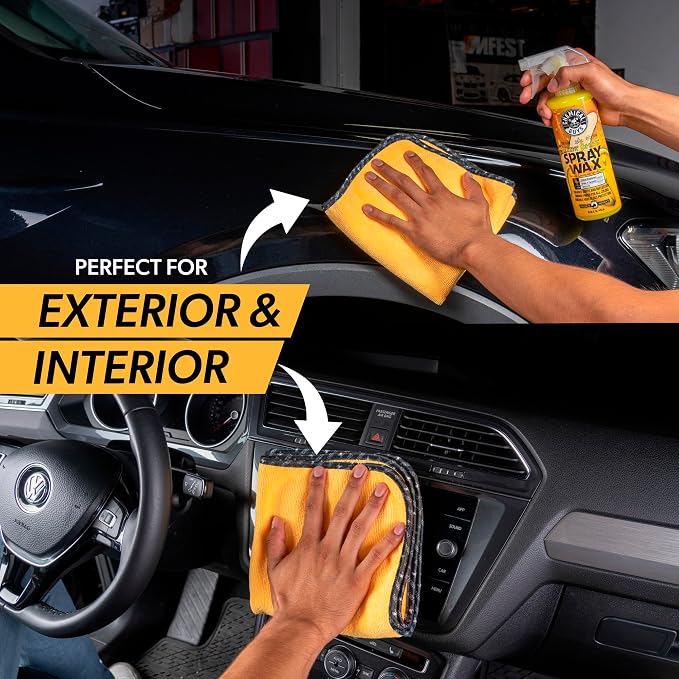 Chemical Guys, Professional Microfiber Towels, 16 x 16 in, Gold, 12 Pack | Ultra-soft, scratch-free towels to buff wax, dry panels and clean glass and interiors, machine washable