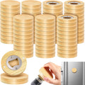 Vesici 70 Pcs Magnetic Bottle Opener 2.5in DIY Bamboo Round Shape Beer Openers Wooden Fridge Magnet Refrigerator Sticker Gift for Beer Lover Wedding Guest Kitchens Bars Parties