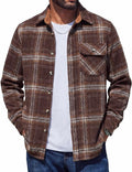 COOFANDY Mens Flannel Shirts Long Sleeve Plaid Button Down Shirt Jacket | Soft Brushed Cotton, 13 oz Flannels, Pen Slot, One Flap Pocket, Lightweight Fall Shirts for Work Outdoor Casual Wear