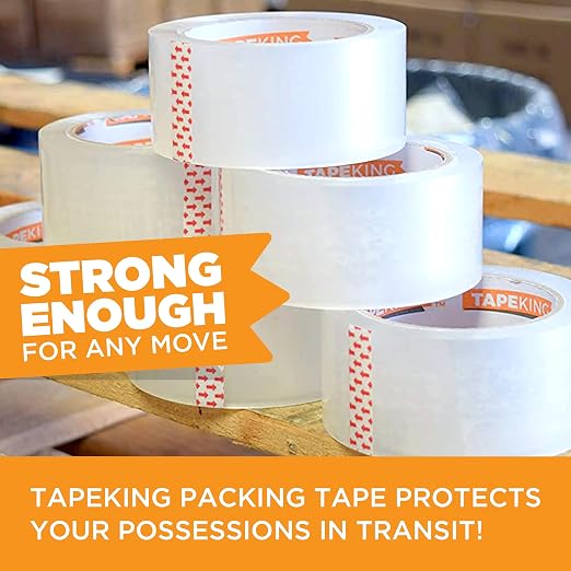 Tape King Clear Packing Tape (36 Rolls) | 60 Yards Per Roll Heavy Duty Packing Tape 2.7mil Strong Adhesive for Moving Boxes, Shipping Cartons, Office Use, Storage & Wrapping (2160 Yard)