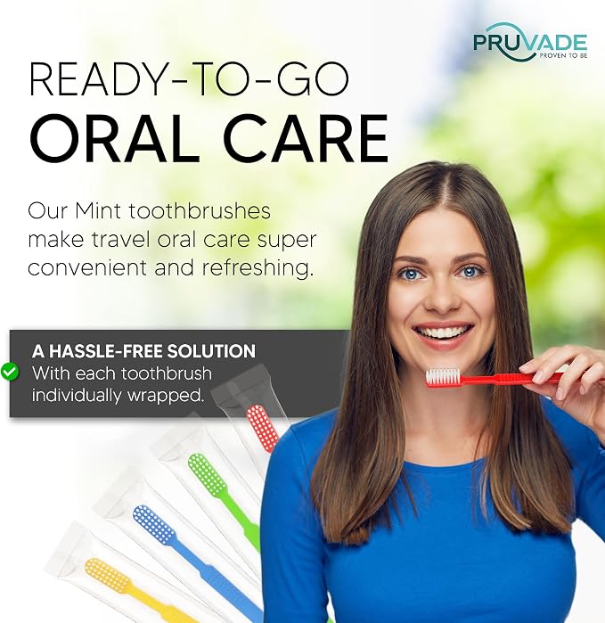 144 Pack Disposable Toothbrushes with Toothpaste - Prepasted Mint | Prepasted Toothbrushes - Individually Wrapped Single Use Waterless Tooth Brush with Soft Bristles for Hotel, Camping, Travel